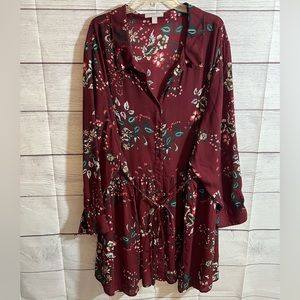 Woman Within Tie Back Cinched Waist Tunic